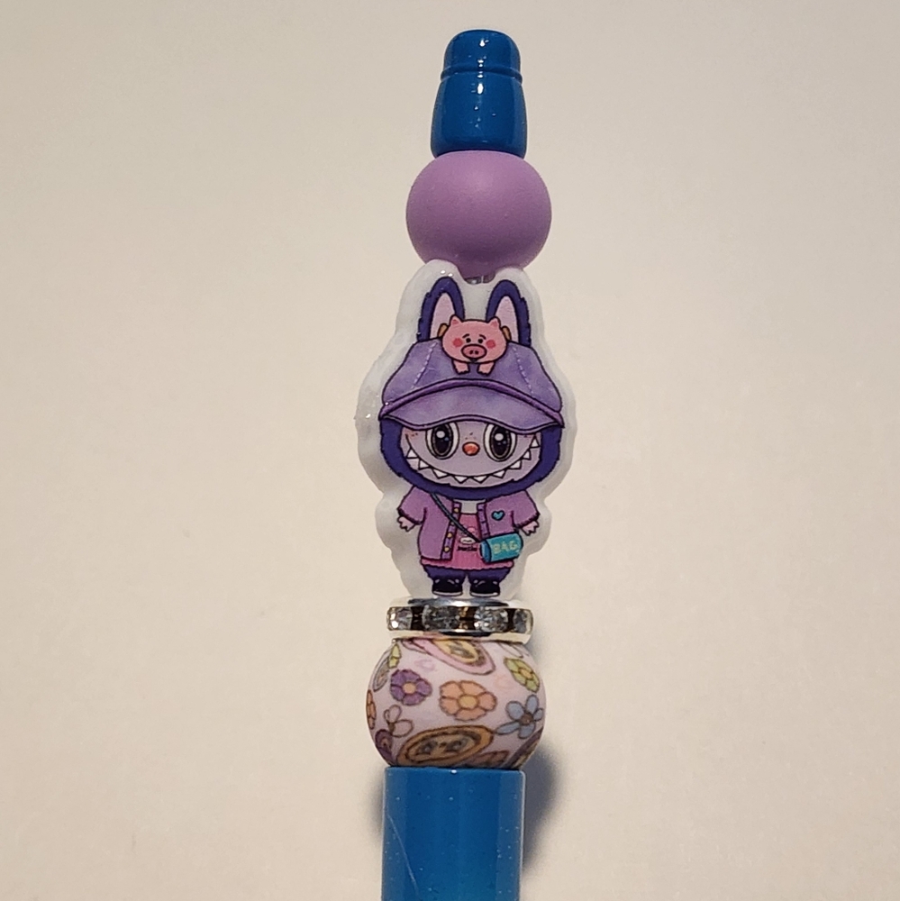 Labu Beaded Pen Blue Purple Pink Multicolor Black‎ Ink